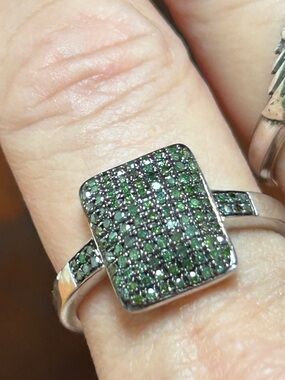 Sterling tested and crystal vintage ring